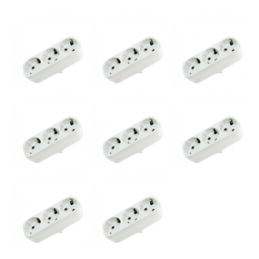 Блок сетевой электрический (тройник на 3 гнезда 2П+З плоский 16А 250B ...