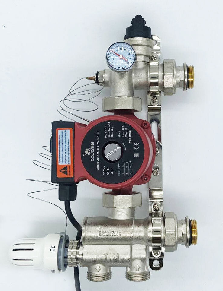 Насосно-смесительныйузелтеплогополаснасосом25х60-130ммTIMподключение:1"отопление/коллектор