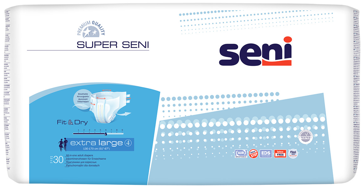 Подгузники для взрослых Super Seni extra large (обхват 130-170 см), 30 шт.