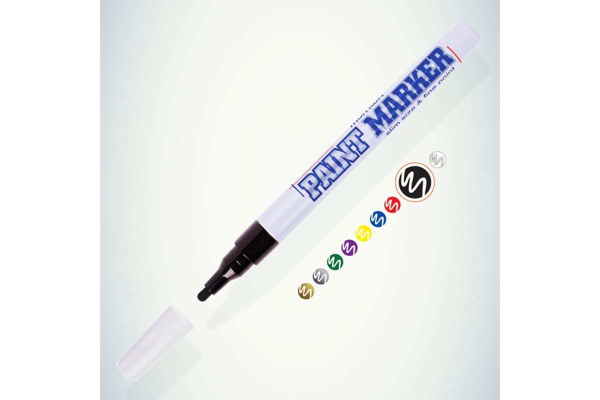 Маркер-краска MunHwa PAINT MARKER SLIM, ЧЕРНАЯ 2мм (SPM-01) - купить с ...
