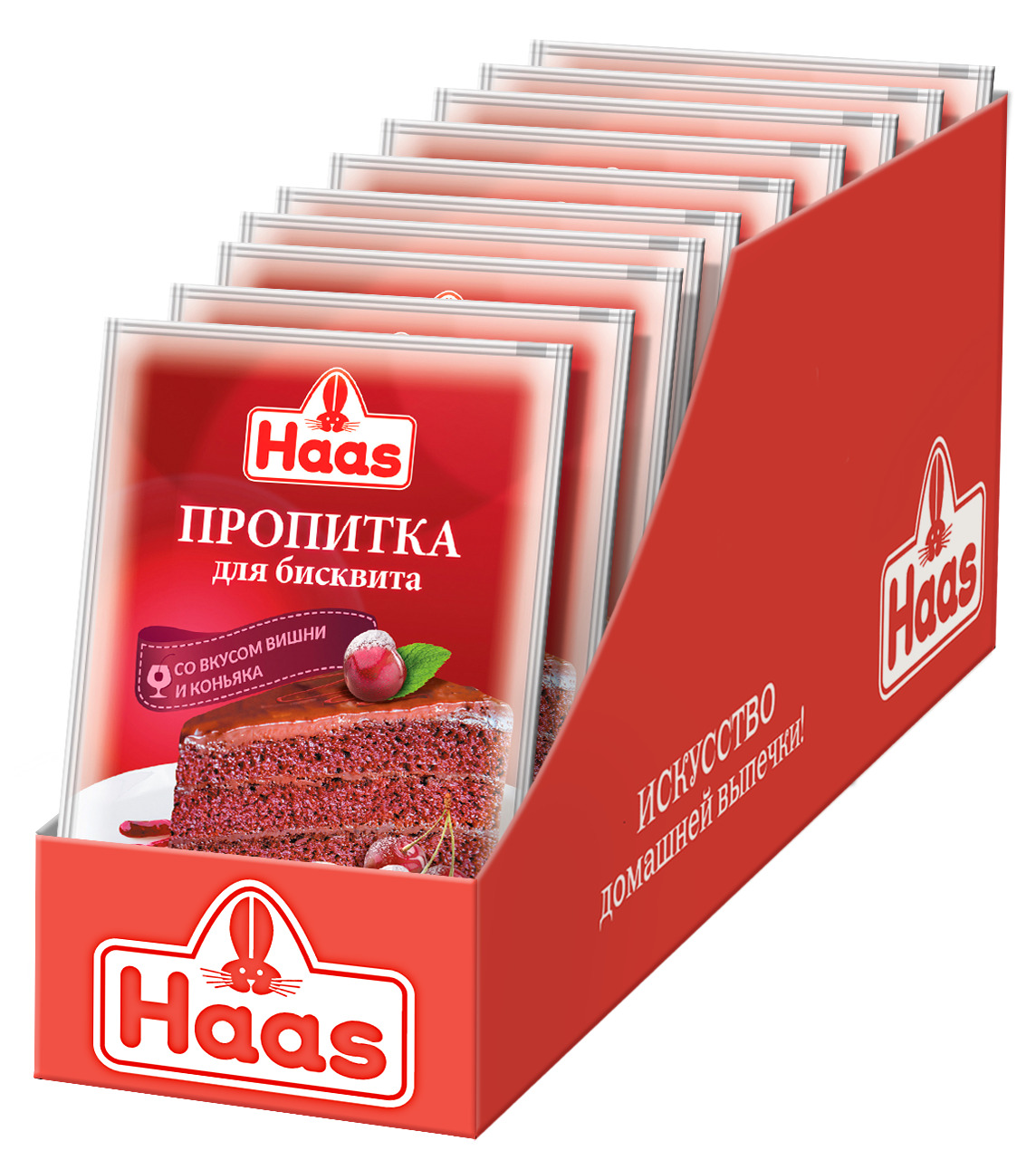 Haas Пропитка для бисквита со вкусом вишни и коньяка 80г х 25 шт