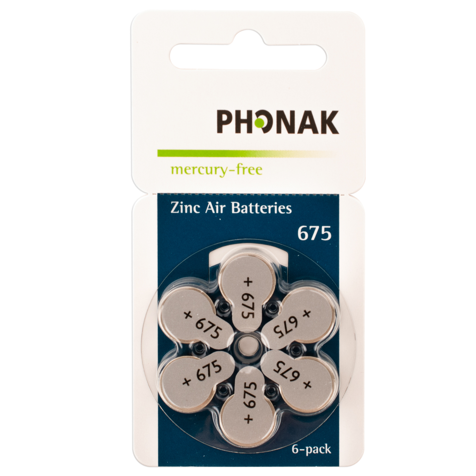 Батарейки Phonak 675 для слухового аппарата, 1 блистер (6 батареек ...