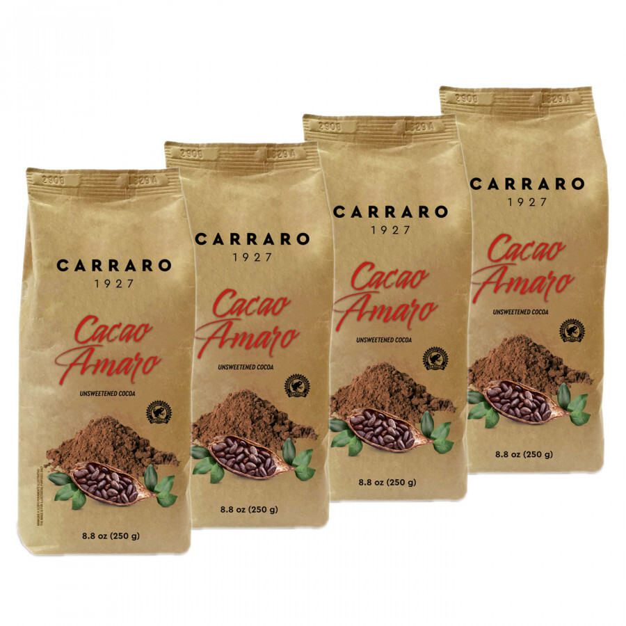 Carraro Cacao Amaro (Какао Амаро), крафт пакет, 4x250г — купить в ...