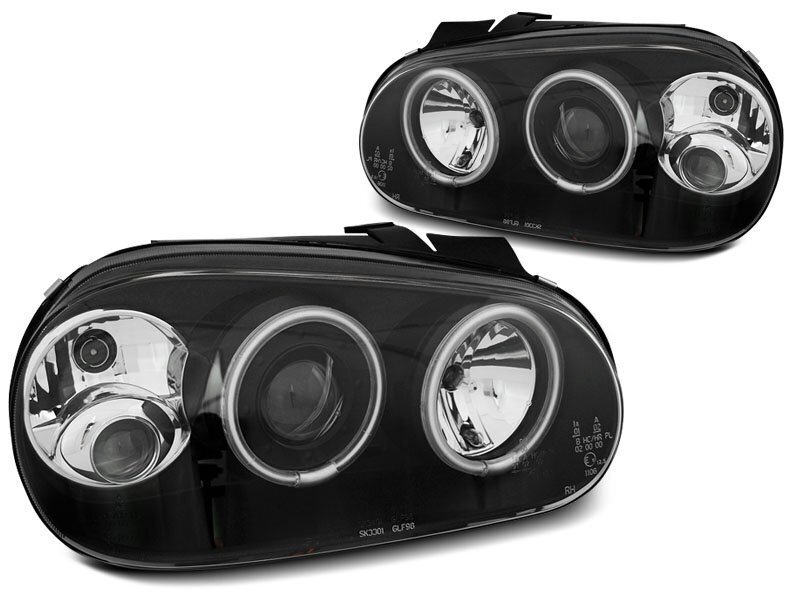 SW-CCFL Angel Eye headlights 3er BMW E90/E91black SW-Tuning - YouTube