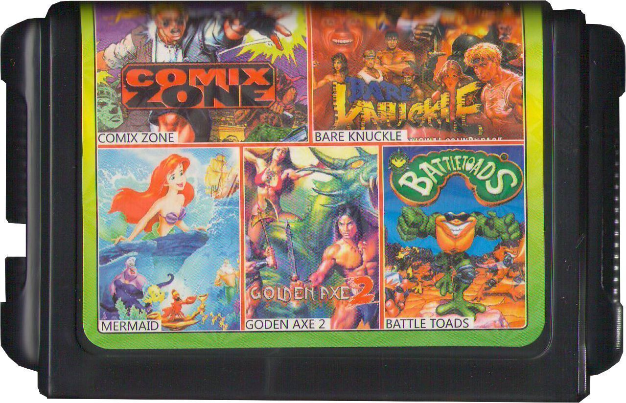 Игровой картридж для SEGA DT-32031 5в1 (COMIX ZONE, BARE KNUCKLE, LITTLE  MERMAID, GODEN AXE 2, BATTLE TOADS) без коробки. - купить по выгодной цене  в интернет-магазине OZON (716757289)