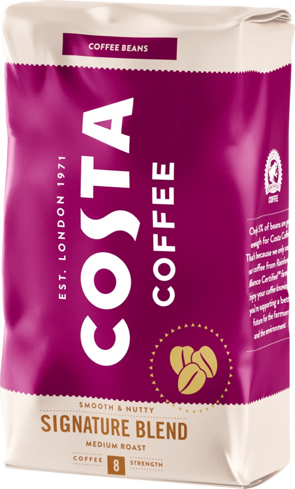 Кофе 1 кг купить недорого. Кофе Costa Signature Blend. Кофе Costa Bright Blend 1кг. Кофе в зернах Costa 1 кг. Кофе зерновой Costa Coffee Signature Blend средняя обжарка 1000г.