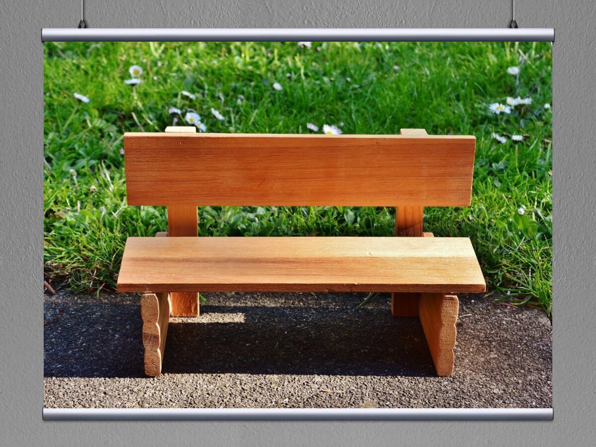 скамейка из дерева для детского сада