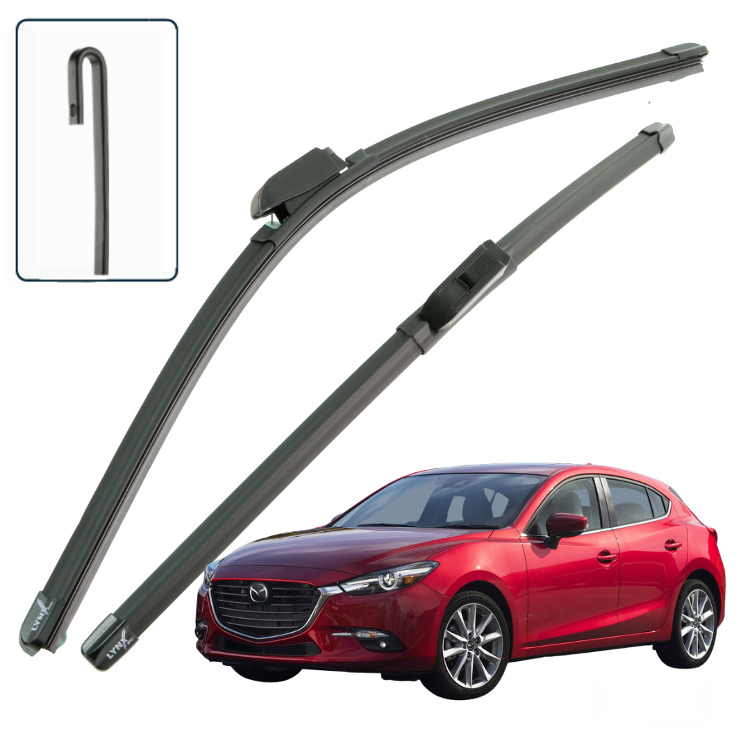 Дворники Mazda 3 (3) BM / Мазда 3 БМ хэтчбек 5 дв. рест. 2016 / 2017 / 2018  / 2019 Щетки стеклоочистителя бескаркасные автомобильные LYNXauto ...