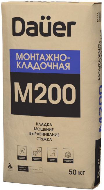 ДАУЭР смесь М-200 монтажно-кладочная (50кг) / DAUER cмесь М-200 монтажно-кладочная (50кг)