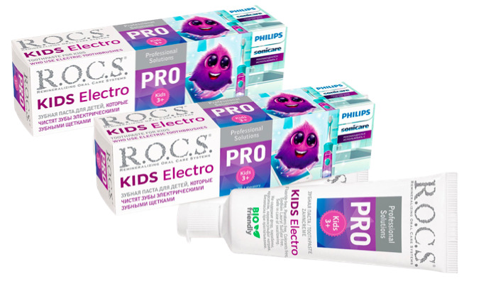 Про кидс. Зубная паста r.o.c.s. Pro Kids Electro.