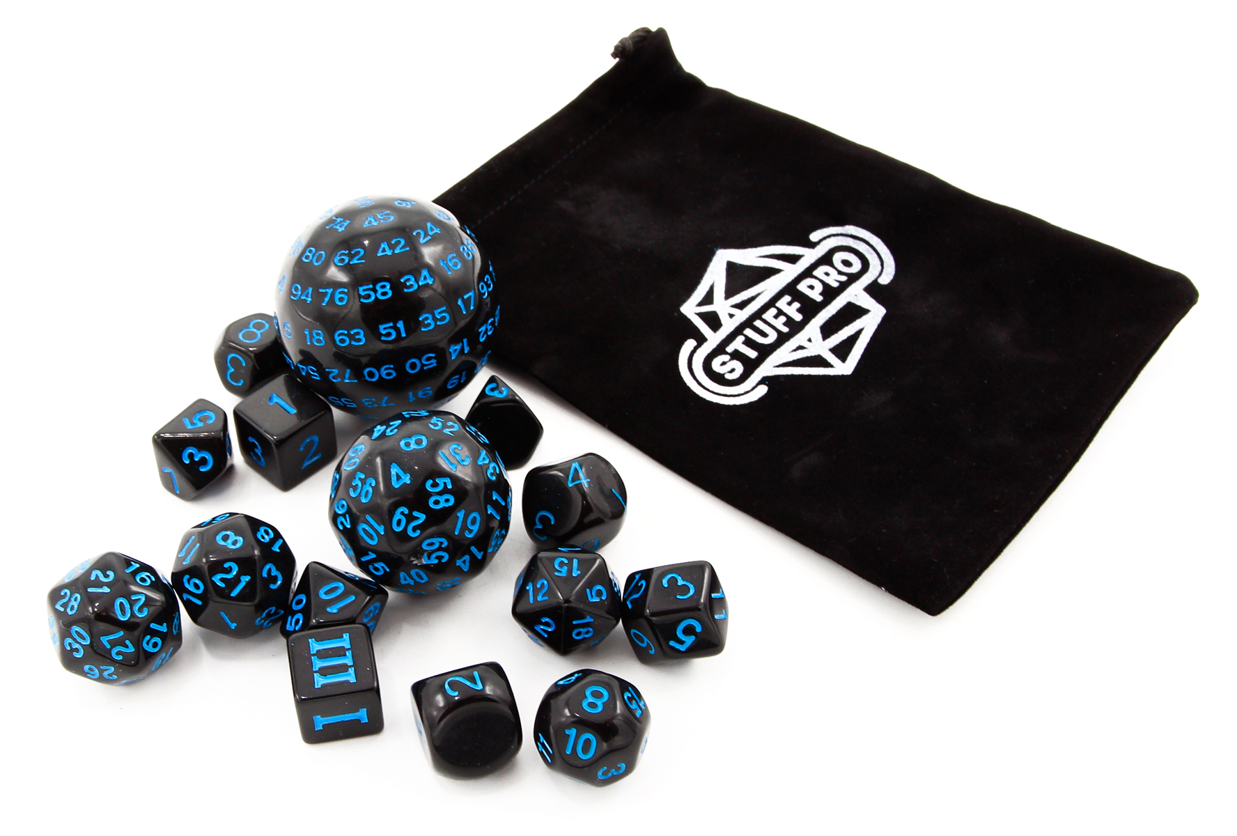 Set stuff. Набор кубиков stuff-pro для ролевых игр (светящийся натуральный).