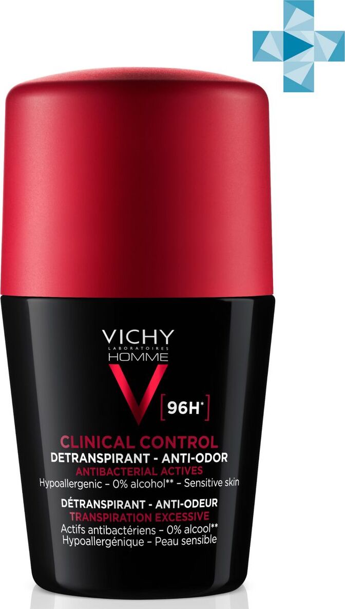 VICHY Homme Дезодорант-антиперспирант для мужчин Clinical control, 96 часов защиты, 50 мл