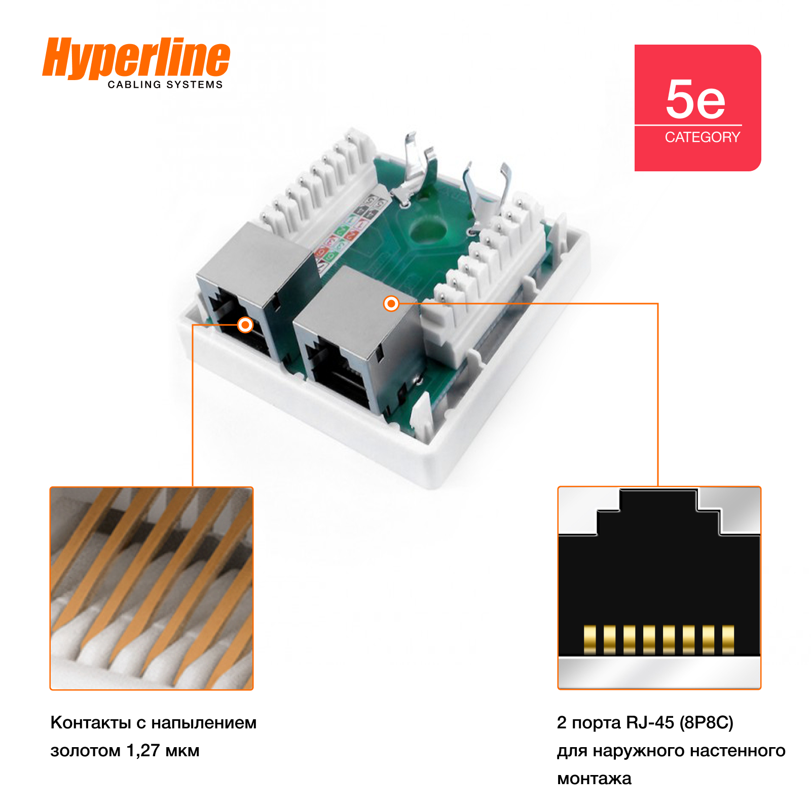 Розетка категория tia eia 5e тип контактов dual idc производитель hyperline