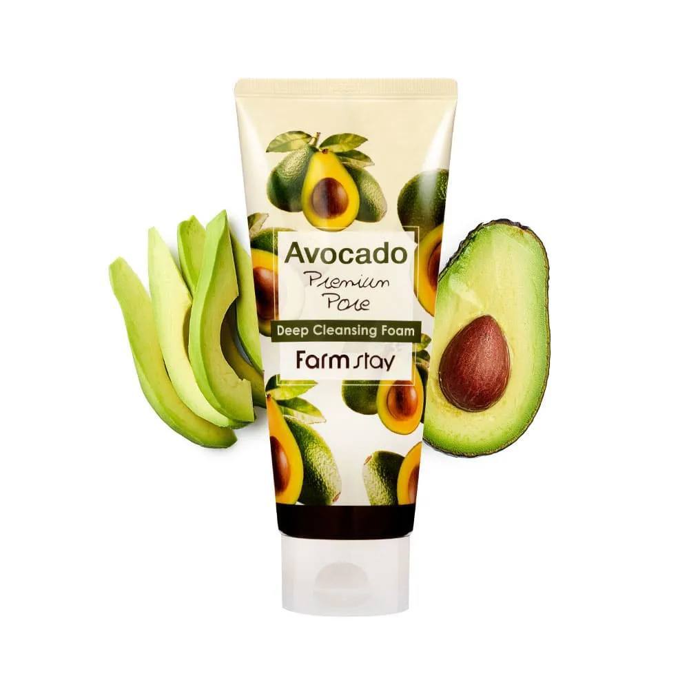 Avocado farm. Пенка очищающая с экстрактом авокадо Farmstay Avocado Deep Cleansing Foam 180 ml. [Farmstay] пенка с авокадо Farmstay Avocado Cleansing Foam 180 мл.. Farmstay очищающая пенка с экстрактом авокадо Avocado Premium Pore Deep Cleansing Foam. Farmstay пенка для умывания с авокадо Avocado Premium Pore Deep Foam 180 мл.