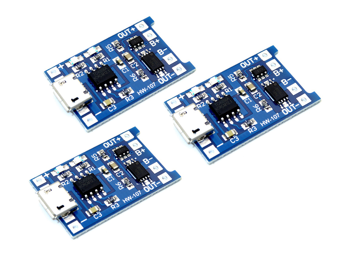 3шт!МодульзарядаTP4056MicroUSBсзащитой/Контроллерзарядасзащитой5V1A-3шт.