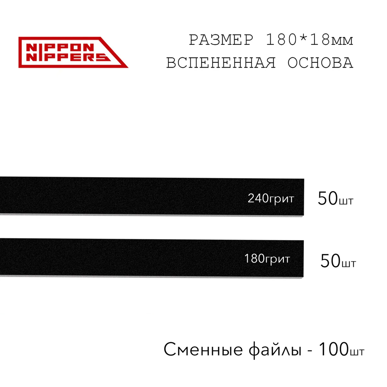 Nippon Nippers/ Набор для маникюра и педикюра/ Сменные файлы 180*18мм ...
