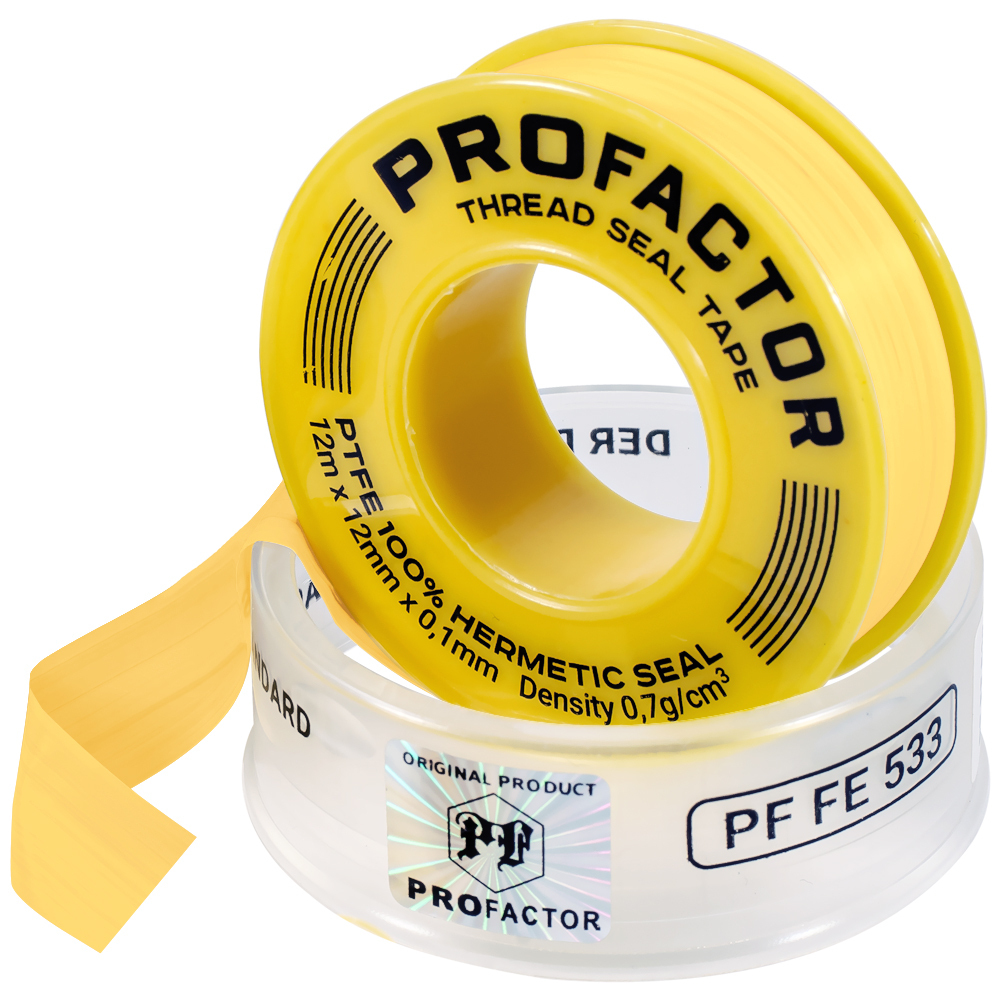 ФУМ лента уплотнительная для газа Ф55мм 12мм-0.1мм х 12м PROFACTOR PF Professional PF-FE-533