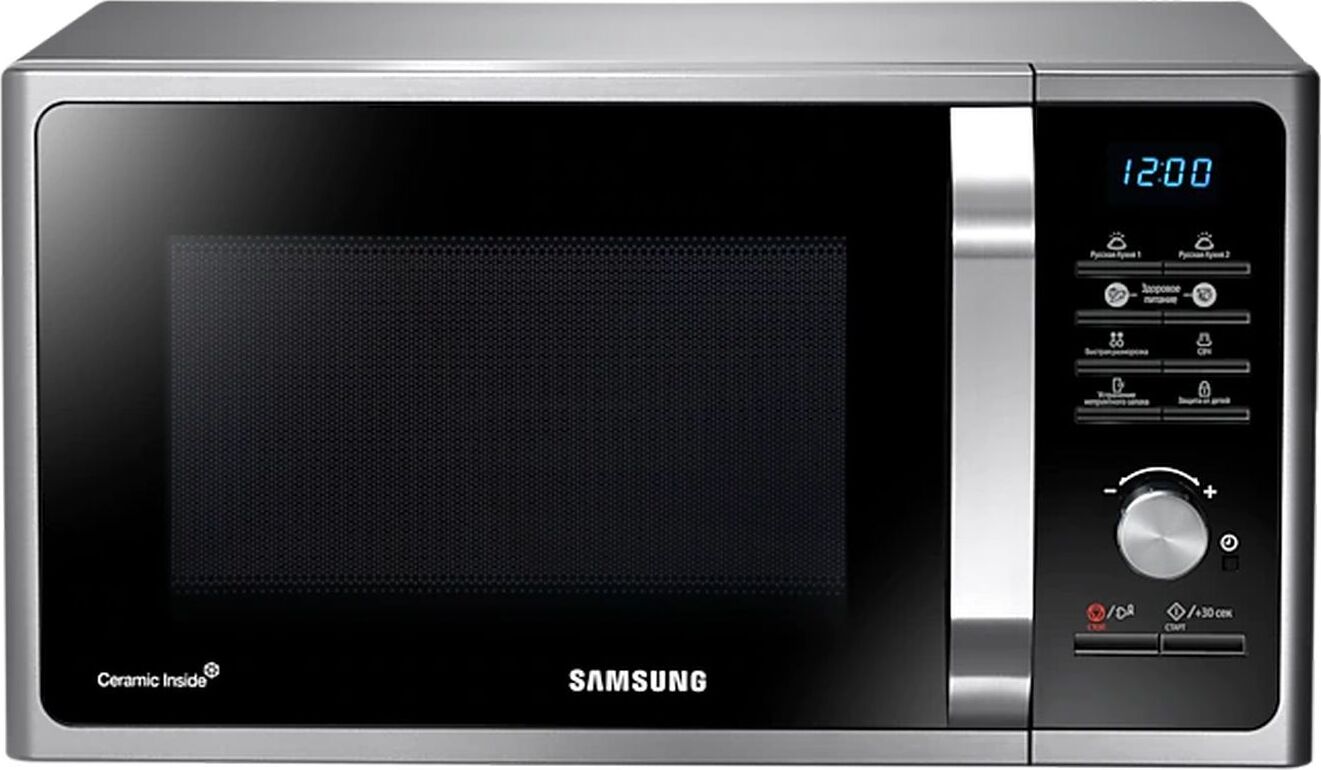 МикроволноваяпечьSamsungMS23F302TAS/BW,серебристый.Уцененныйтовар