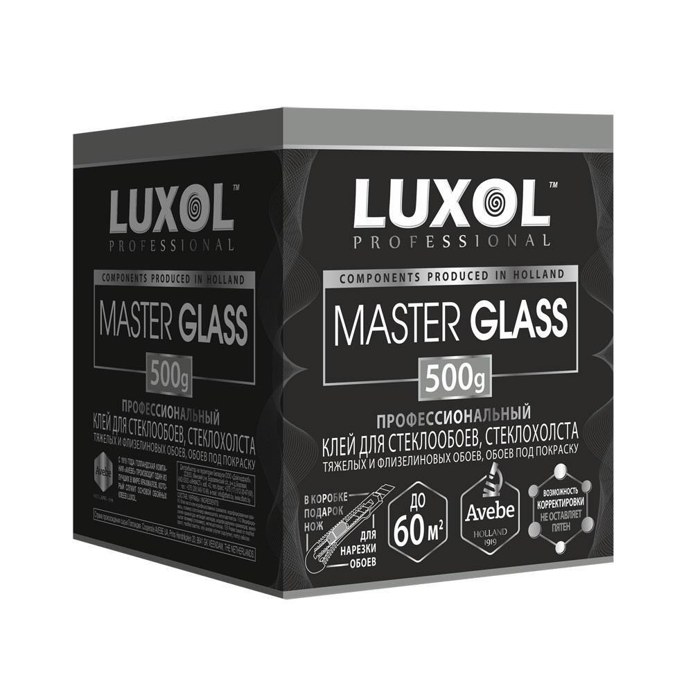 Клей для стеклообоев LUXOL MASTER GLASS Professional 500 г / для стеклообоев, тяжелых и флизелиновых, обоев под покраску