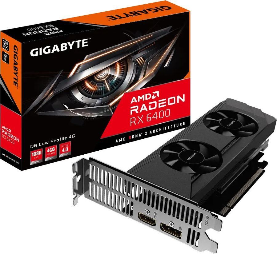 Gigabyte Видеокарта Radeon RX 6400 4 ГБ (GV-R64D6-4GL)