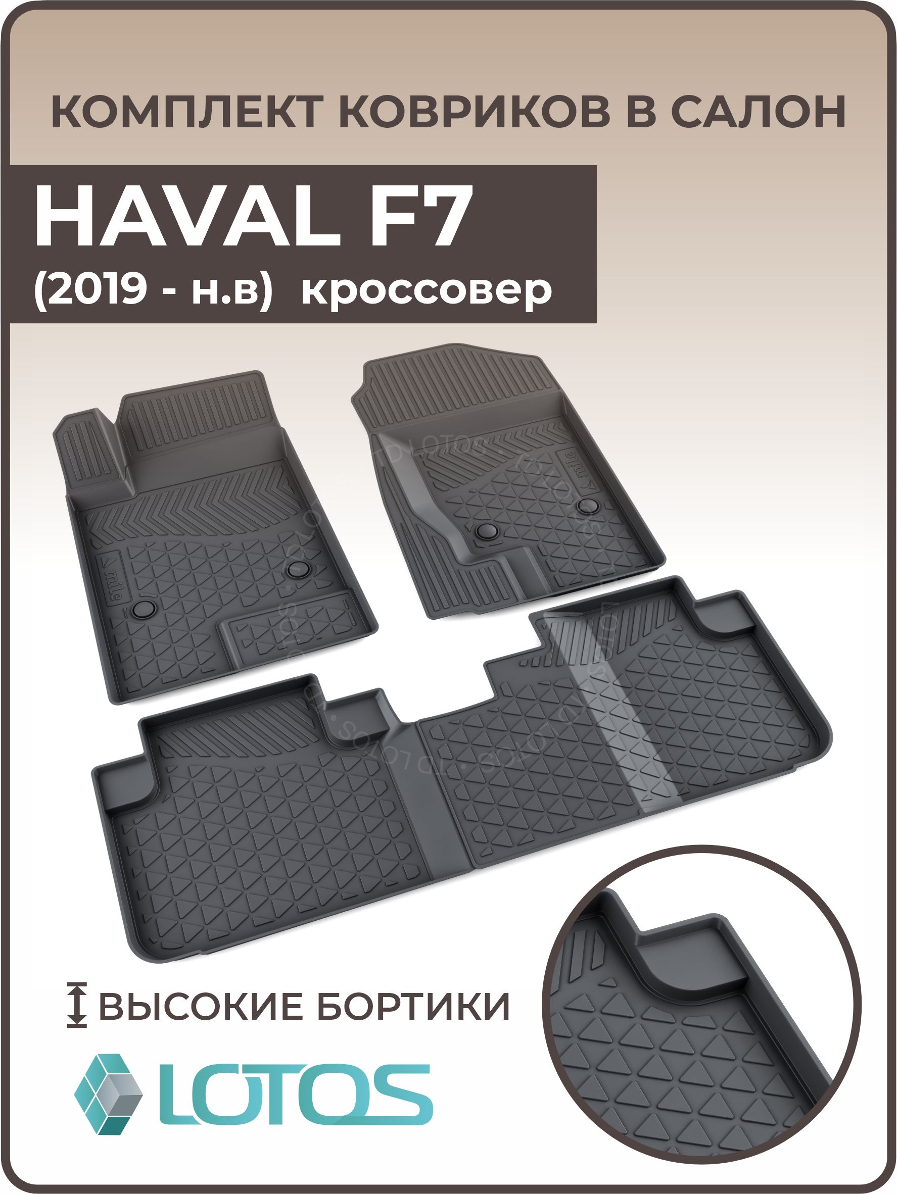 Коврики в салон автомобиля MILE HAVAL F7 (2019-н.в.), цвет черный - купить  по выгодной цене в интернет-магазине OZON (689318284)