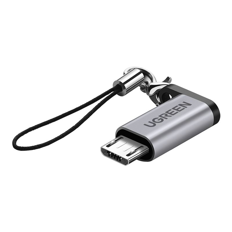 АдаптерUGREENUS282(50590)USB-CFemaletoMicroUSBMaleAdapter.Цвет:серый