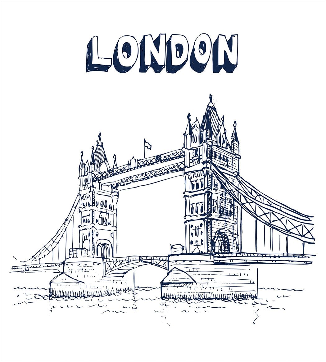 Tower Bridge in London рисунок