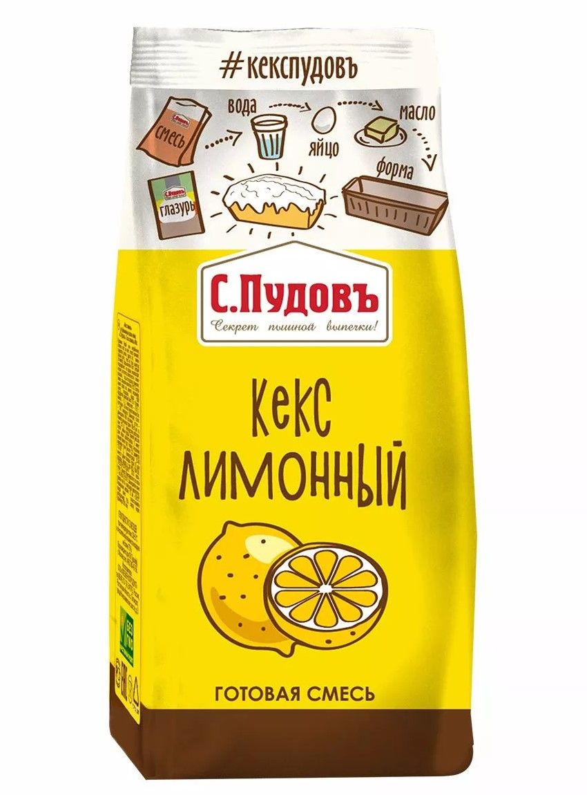 Сухая готовая смесь Кекс Лимонный С.Пудовъ для приготовления, 300 г. -  купить с доставкой по выгодным ценам в интернет-магазине OZON (727613588)