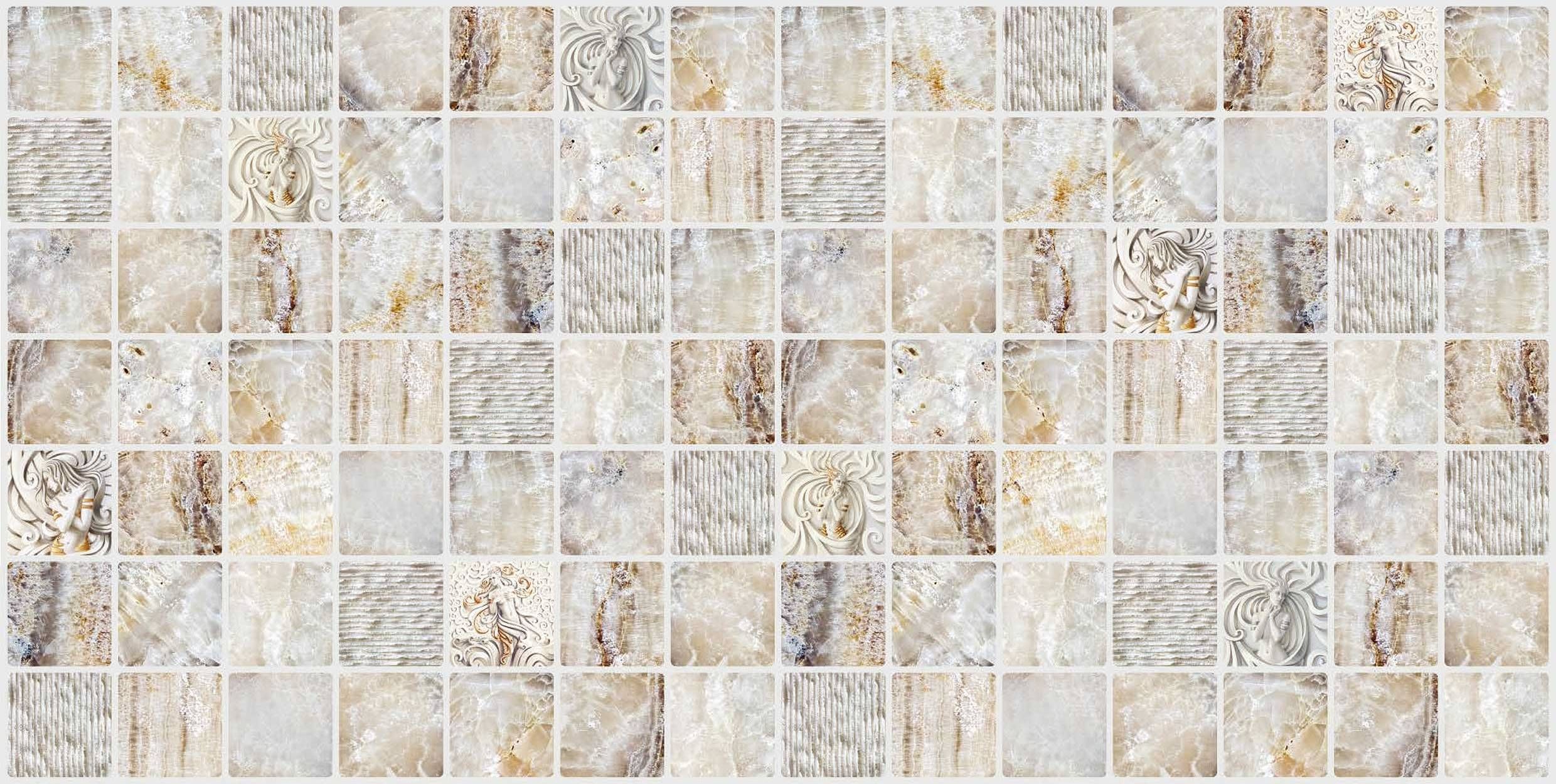 Мрамор Венецианский мозаика 955 480мм х 10 панель ПВХ Грейс