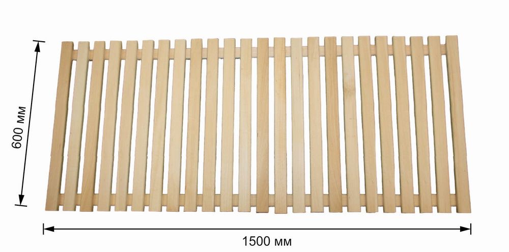 Трапик для бани и сауны, решетка на пол деревянная, липа, 150х60 см