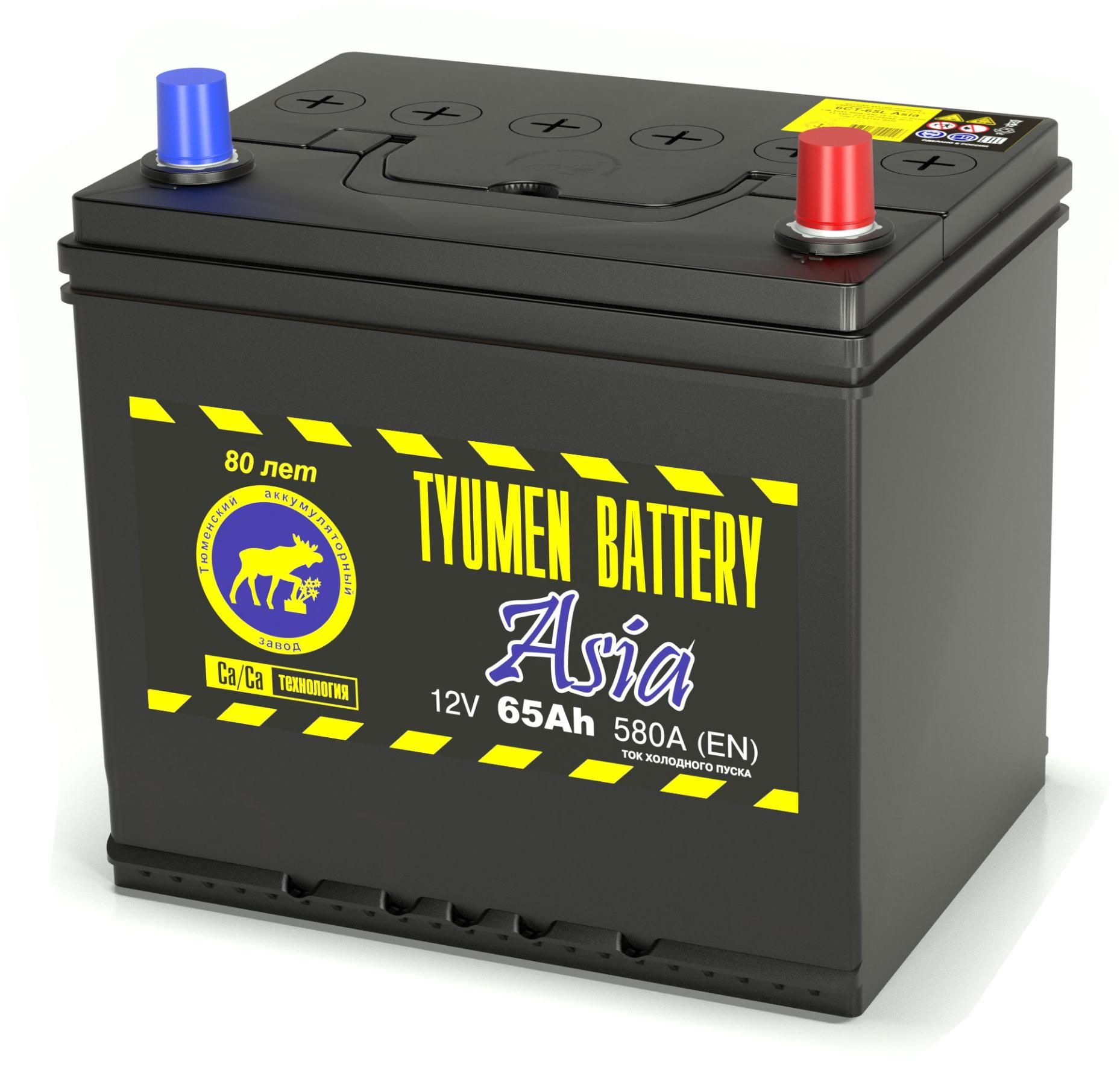 Аккумулятор автомобильный Тюмень азия / TYUMEN BATTERY ASIA 6СТ-65 Обр.