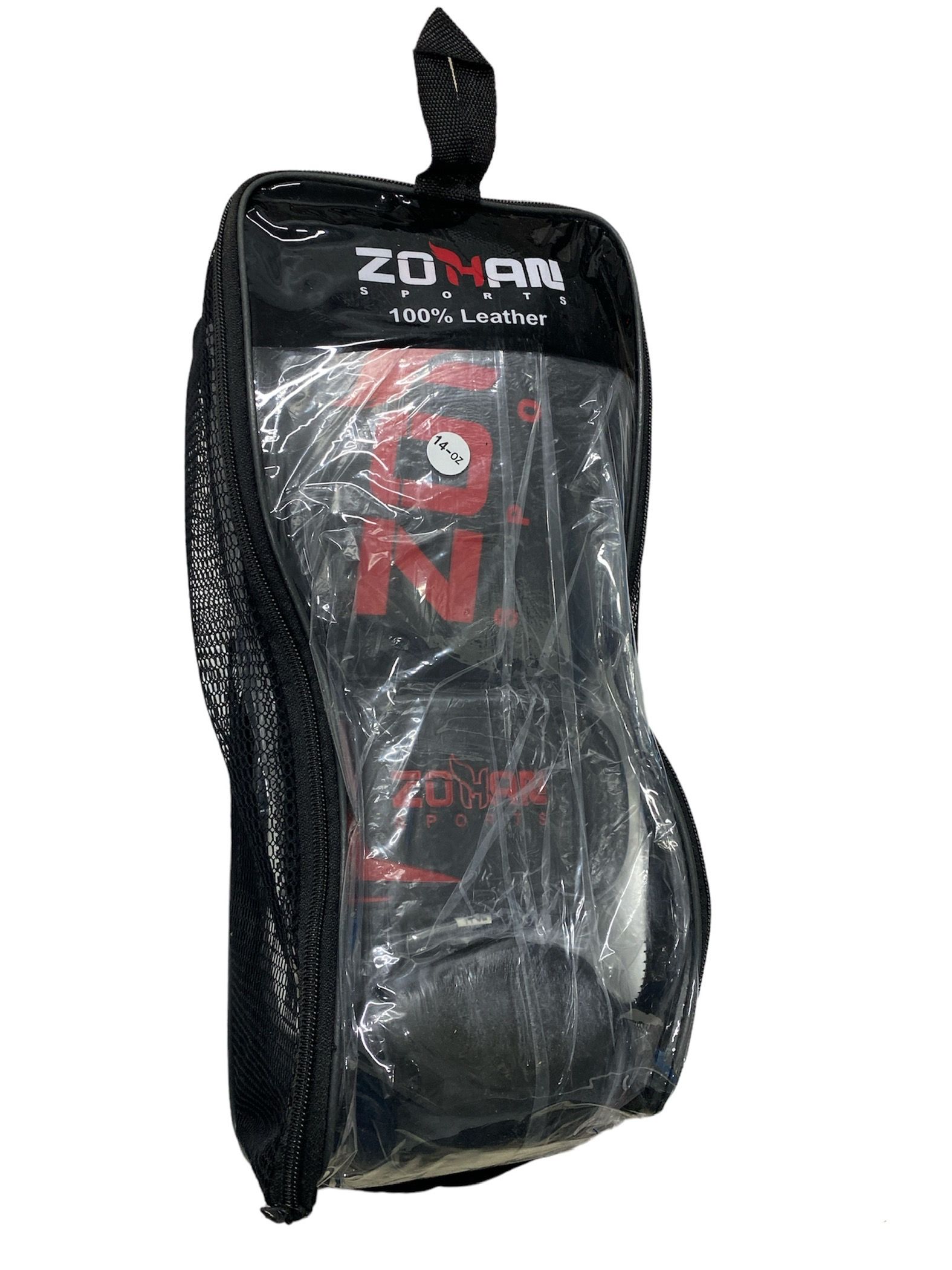 Боксерские перчатки ZOHAN, натуральная кожа, 14 унций, черные - фото 2