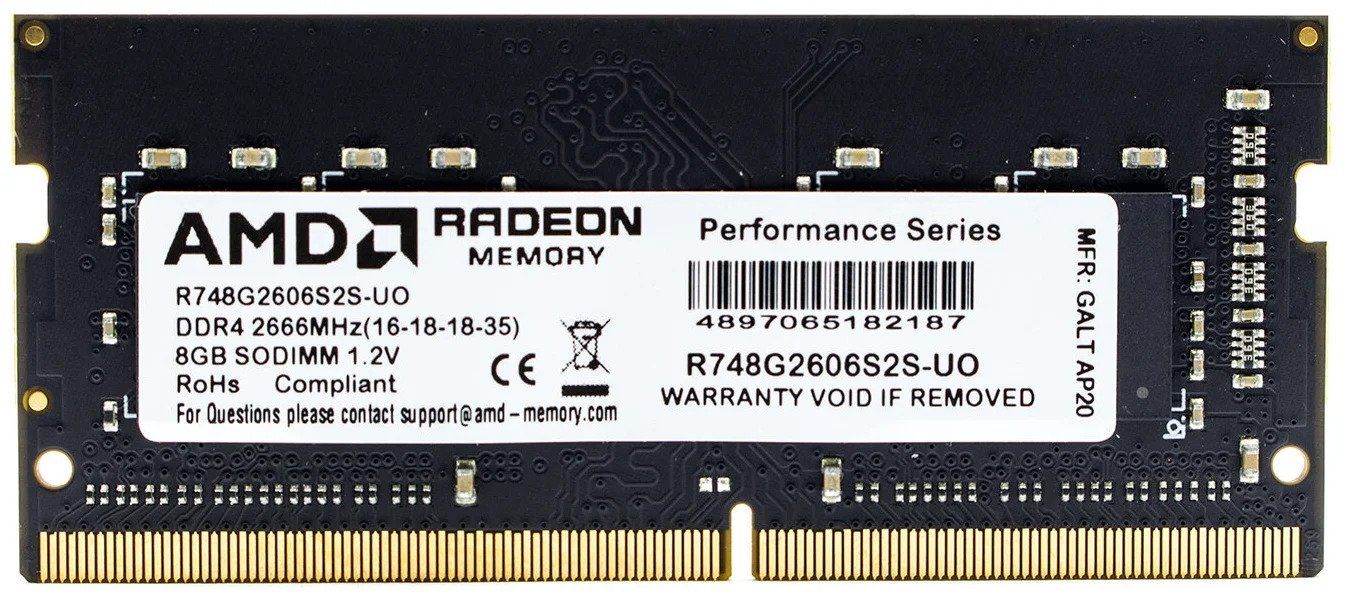 AMDОперативнаяпамятьRadeonR7PerformanceSeriesDDR42666Мгц1x8ГБ(R748G2606S2S-UO)