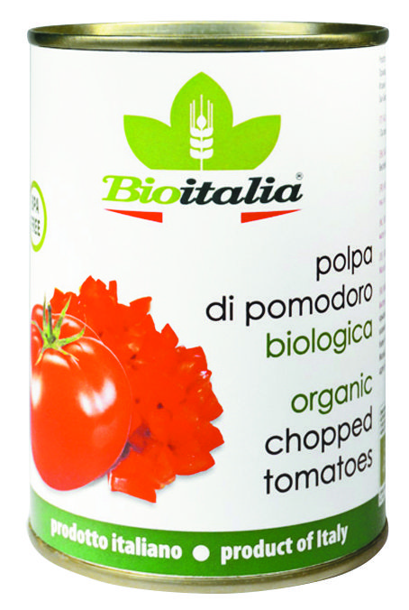 Томаты BIOITALIA Polpa di pomodoro консервированные очищенные резаные в томатном соке, 400 г