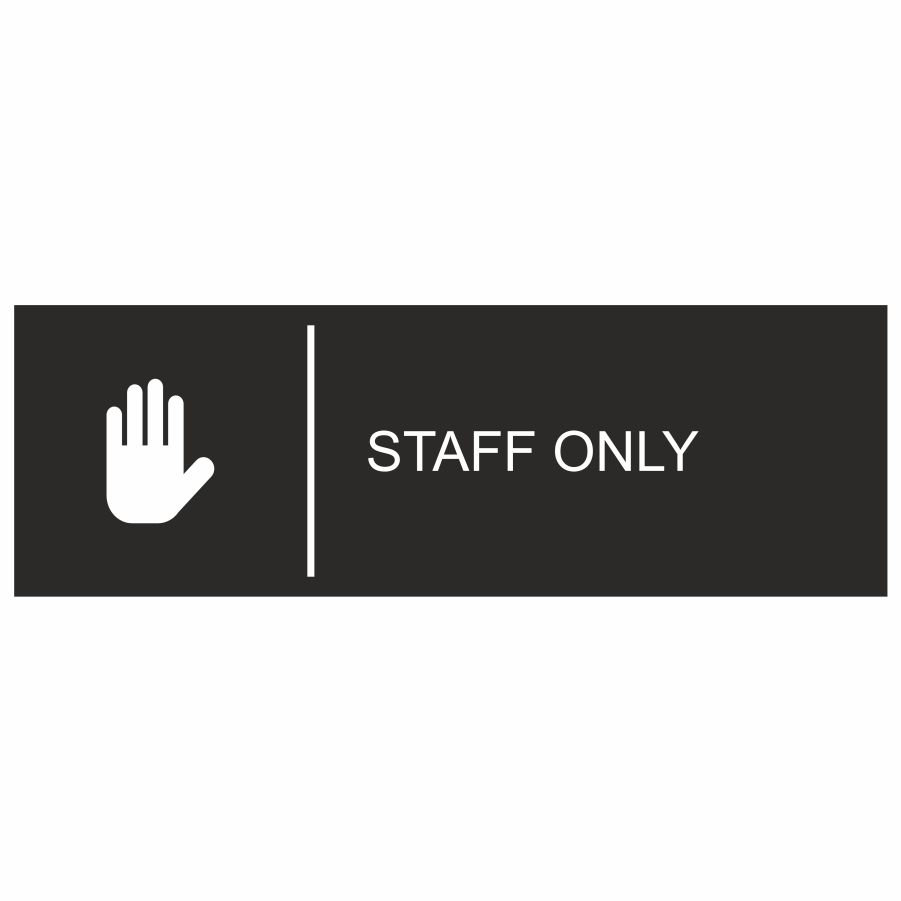 Табличка, на дверь, в офис, Мастерская табличек, Staff only, 30x10 см