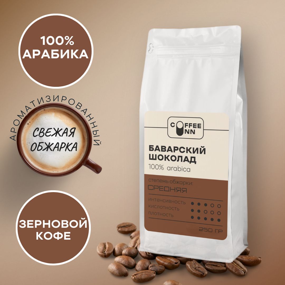 Кофе в зернах 250 гр БАВАРСКИЙ ШОКОЛАД 100% арабика свежая обжарка СOFFEE INN Arabica/ароматизированный/бразилия