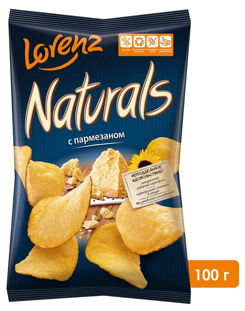 Чипсы картофельные Lorenz Naturals со вкусом пармезана, 100 г