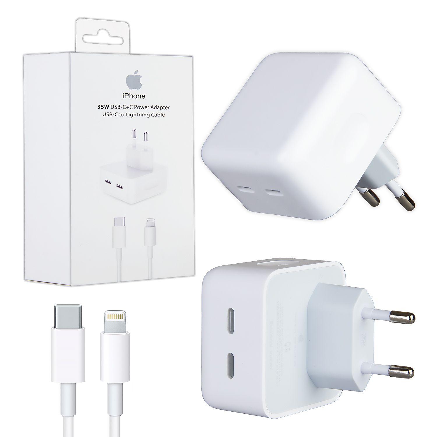 Сетевое зарядное устройство Apple Быстрая зарядка для iphone, 35 Вт, USB  Type-C, Quick Charge 3.0 - купить по выгодной цене в интернет-магазине OZON  (823985608)