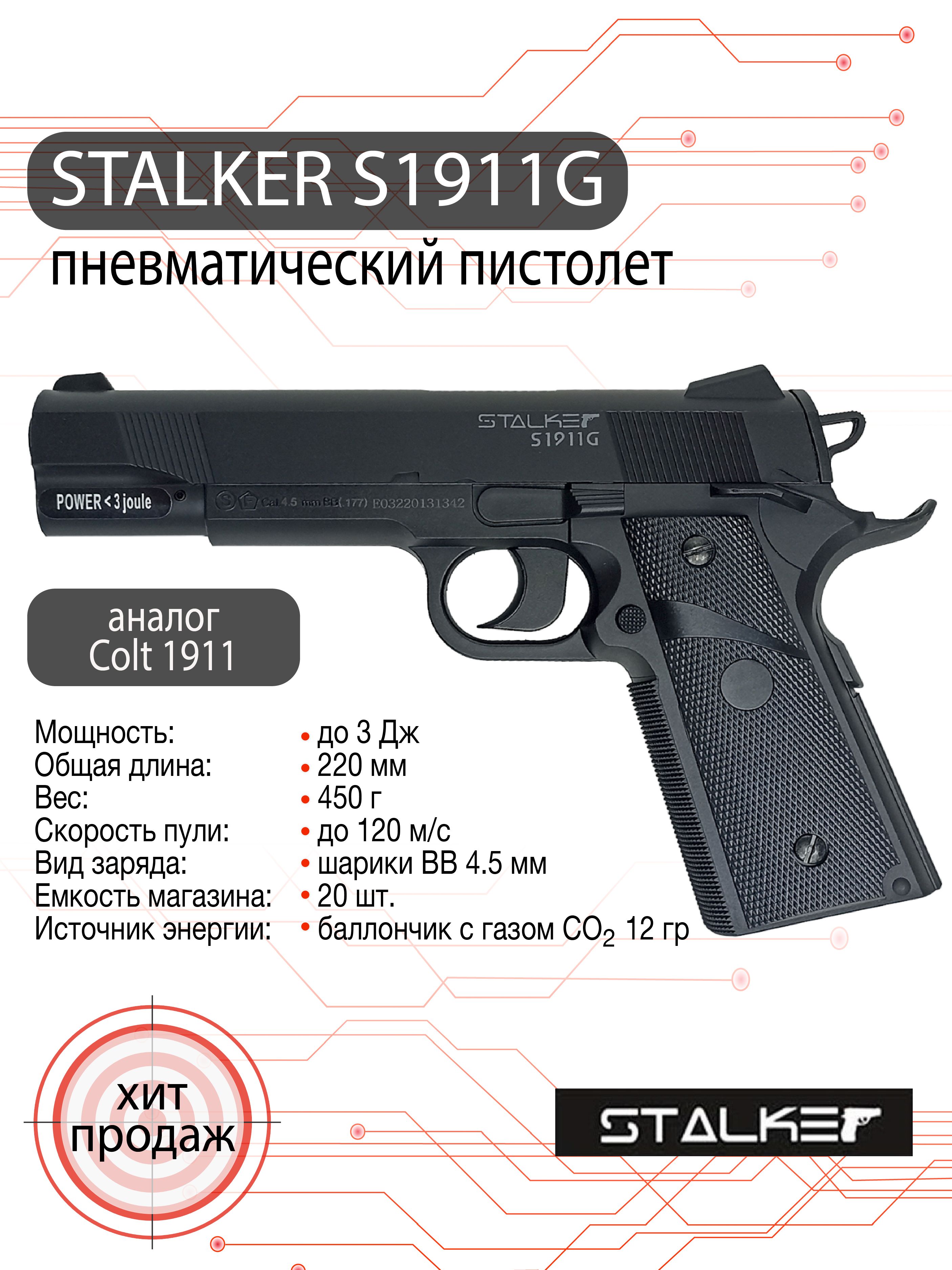 Пистолет пневматический Stalker S1911G