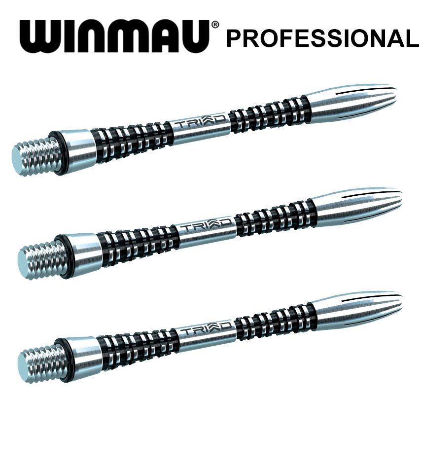 Хвостовики для дротиков Winmau Triad Aluminium Black (Medium - 47мм). Аксессуары для Дартс. 3 хвостовика.