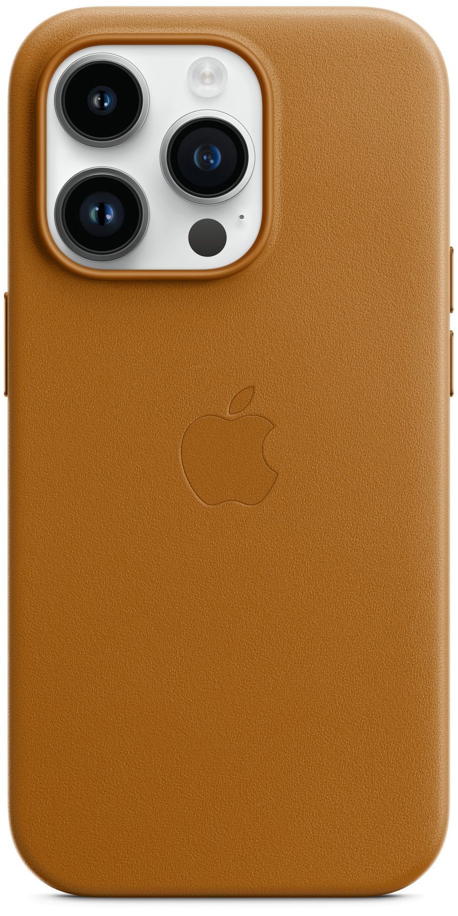 Кожаный чехол MagSafe для iPhone 14 Pro Max / Leather Case with MagSafe на  Айфон 14 Про макс / Коричневый / Golden Brown