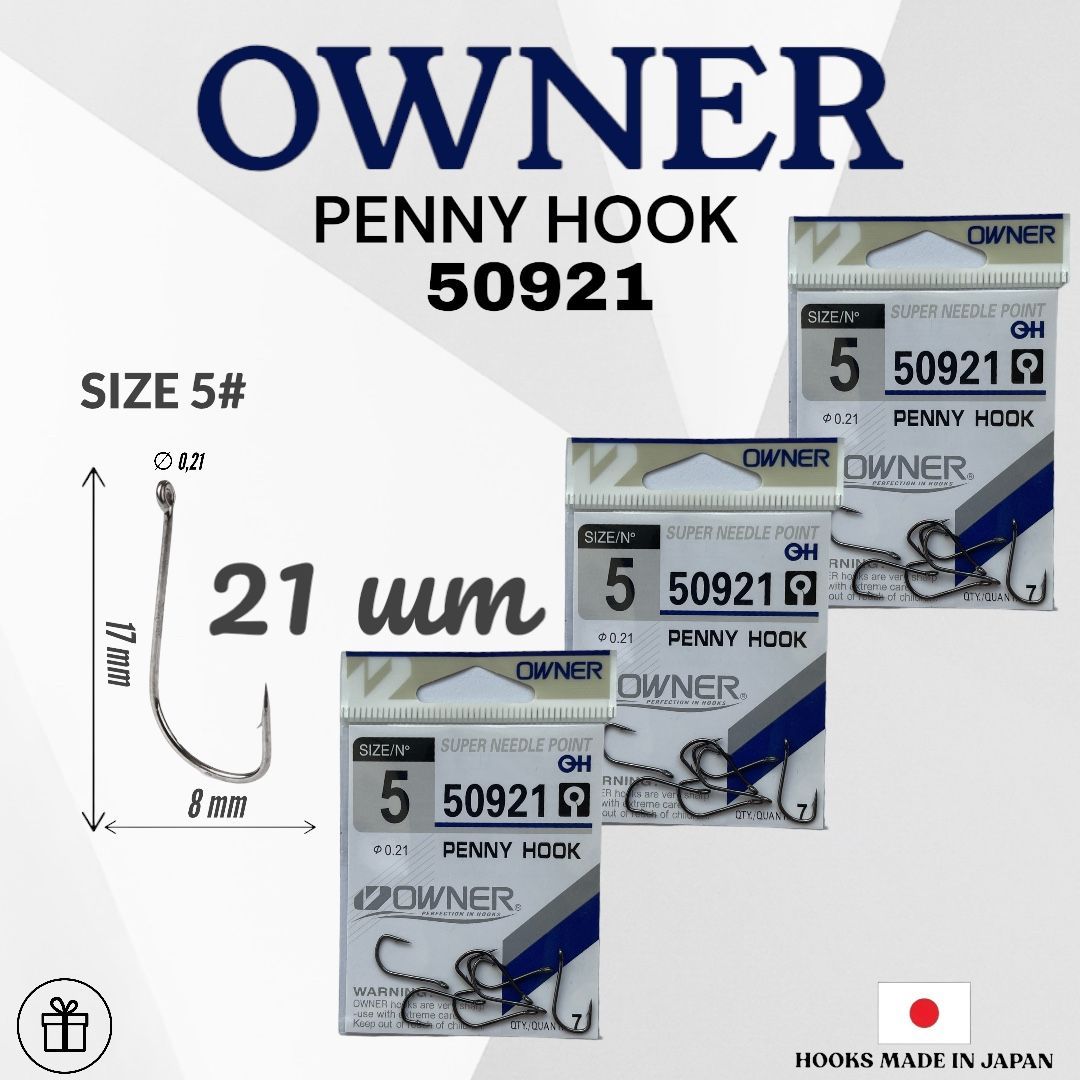 КрючкиOWNERPennyhook50921№521шт.(3упак.по7шт.)ОвнерКрючок.Одинарныедлярыбалки