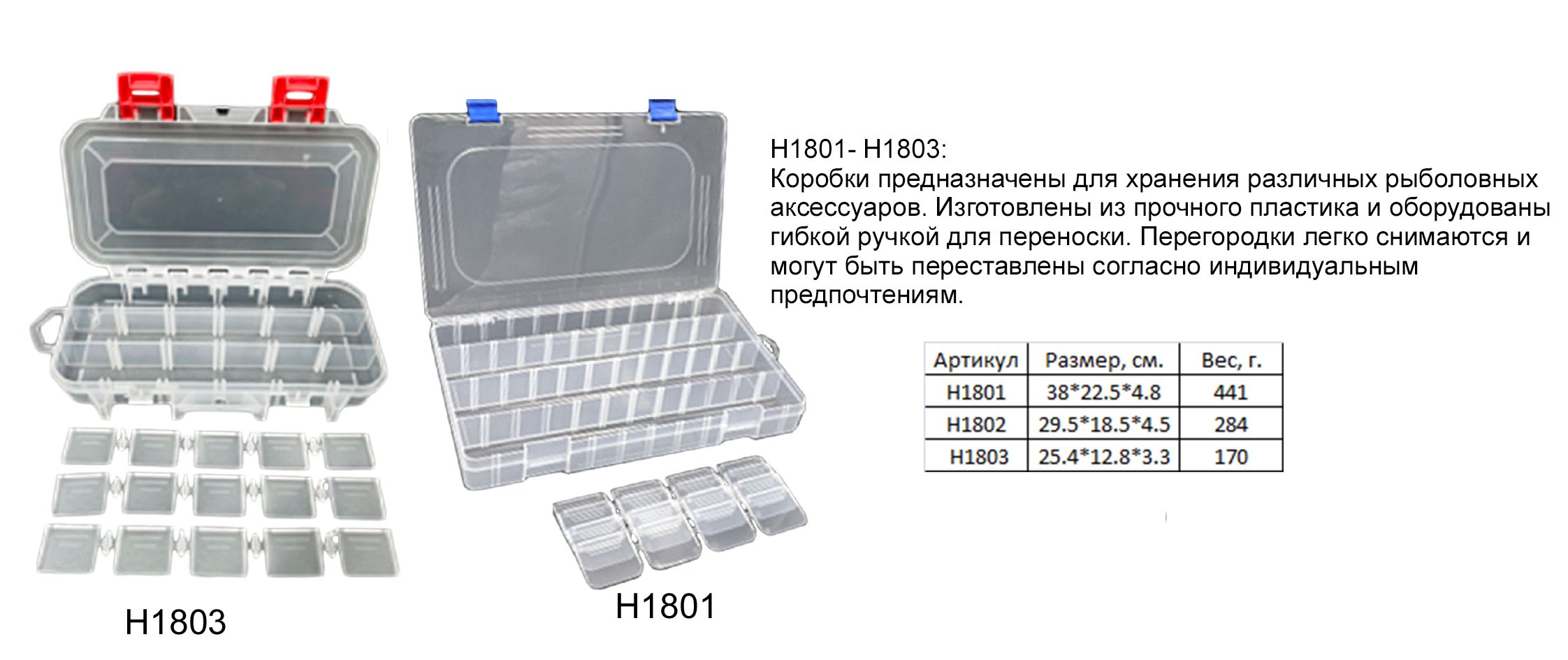 Органайзеррыболовный"Волжанка"H180229.5х18.5х4.5см,прозрачный