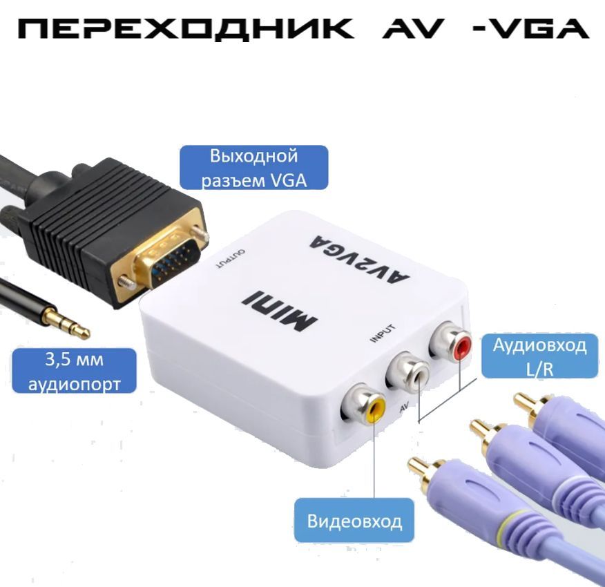 Adapter from AV (tulips) to VGA | buy at retail and wholesale