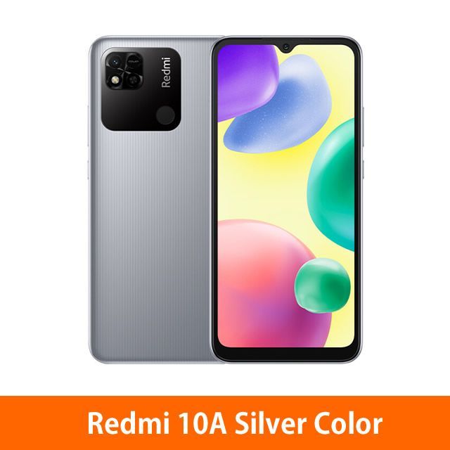 XiaomiМобильныйтелефонОригинальныйRedmi10Aмобильныхтелефонов4гб64гбглобальнойверсии13MPкамера5000mAhсмартфон,серебристый