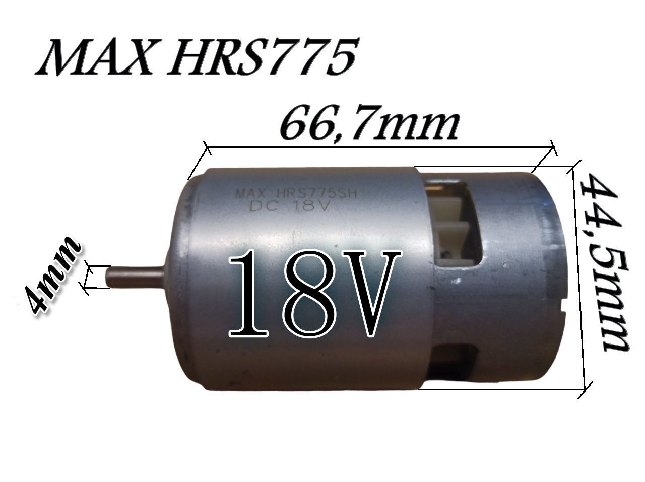 Двигательдляшуруповерта18VHRS-775.Вал4мм.