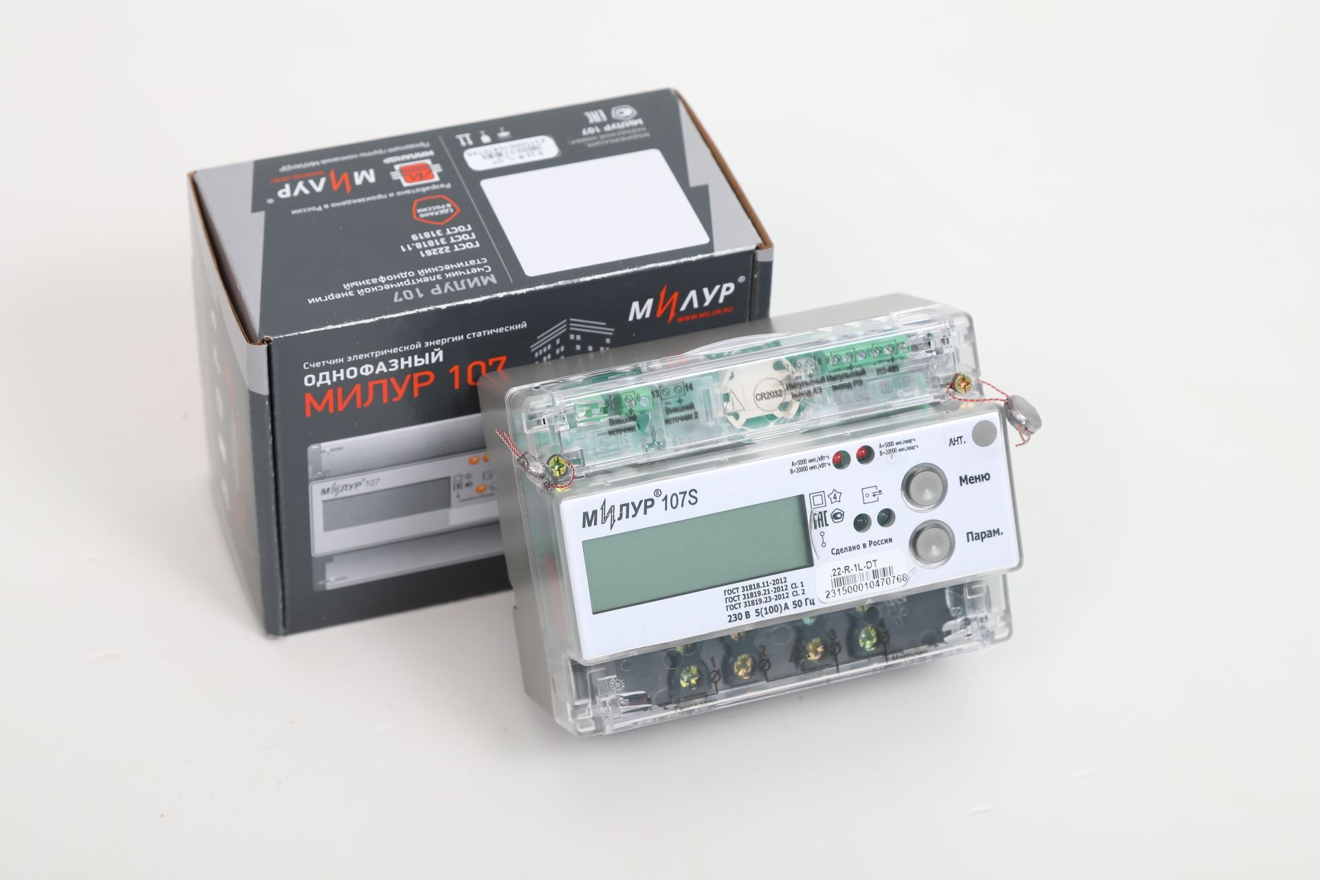 Счетчик электроэнергии Милур 107S.22-RZ-1L-DT, Однофазный, Многотарифный  купить по доступной цене с доставкой в интернет-магазине OZON (800418318)