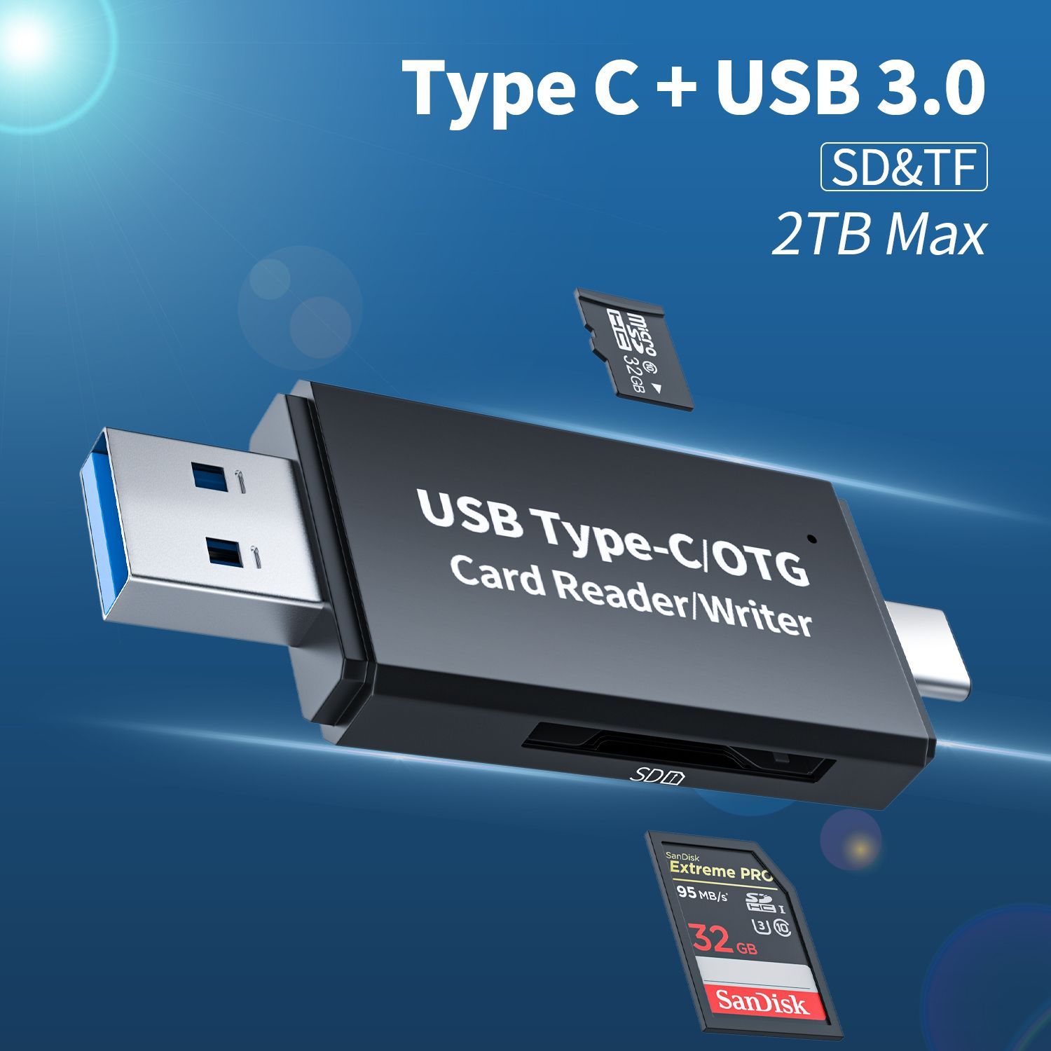 картридер micro sd usb 3.0 OTG картридер type c для телефон, ПК, ноутбук,  компьютербыстрая передача - купить с доставкой по выгодным ценам в  интернет-магазине OZON (926320278)