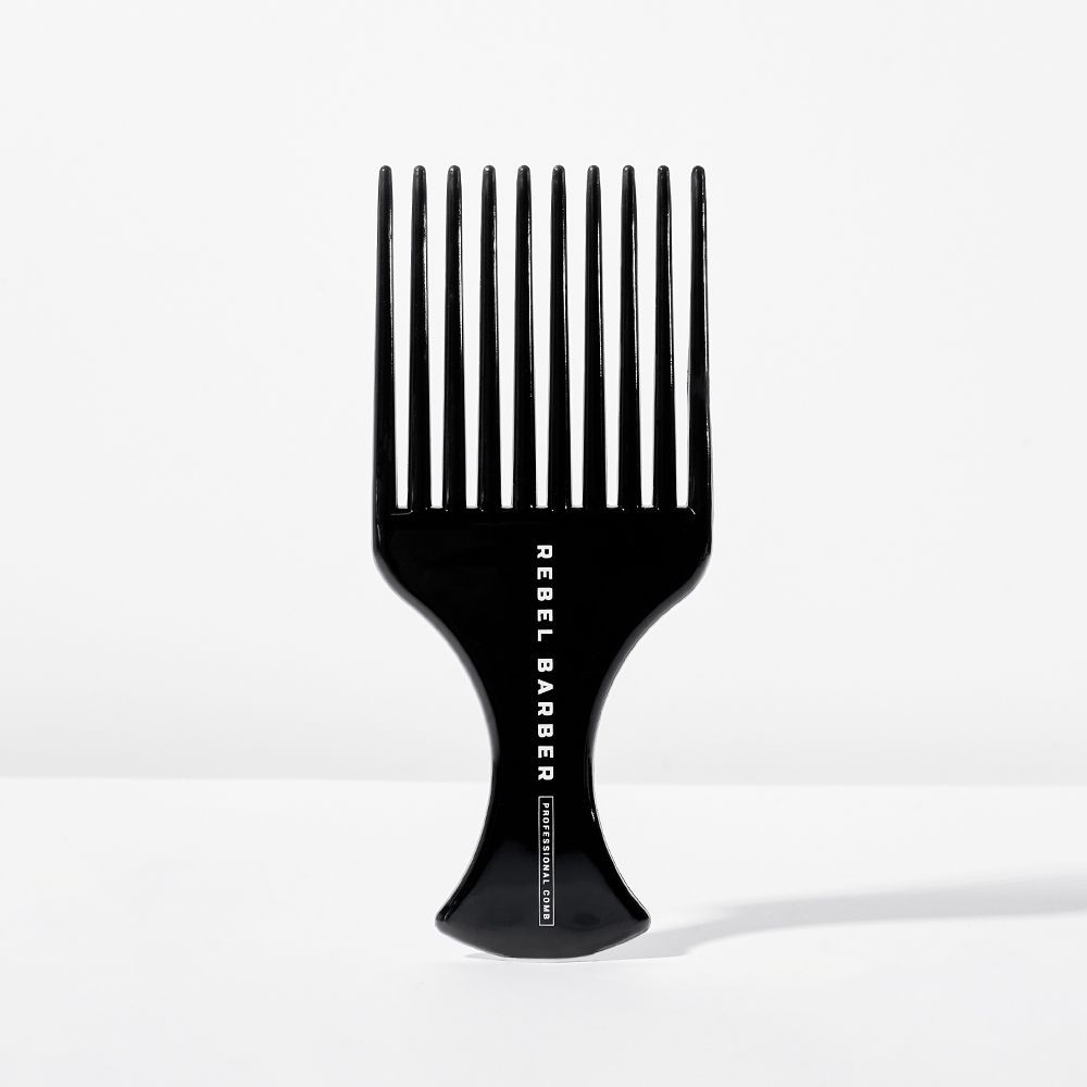 Премиальный гребень-афропик REBEL BARBER AFRO COMB TOTAL BLACK