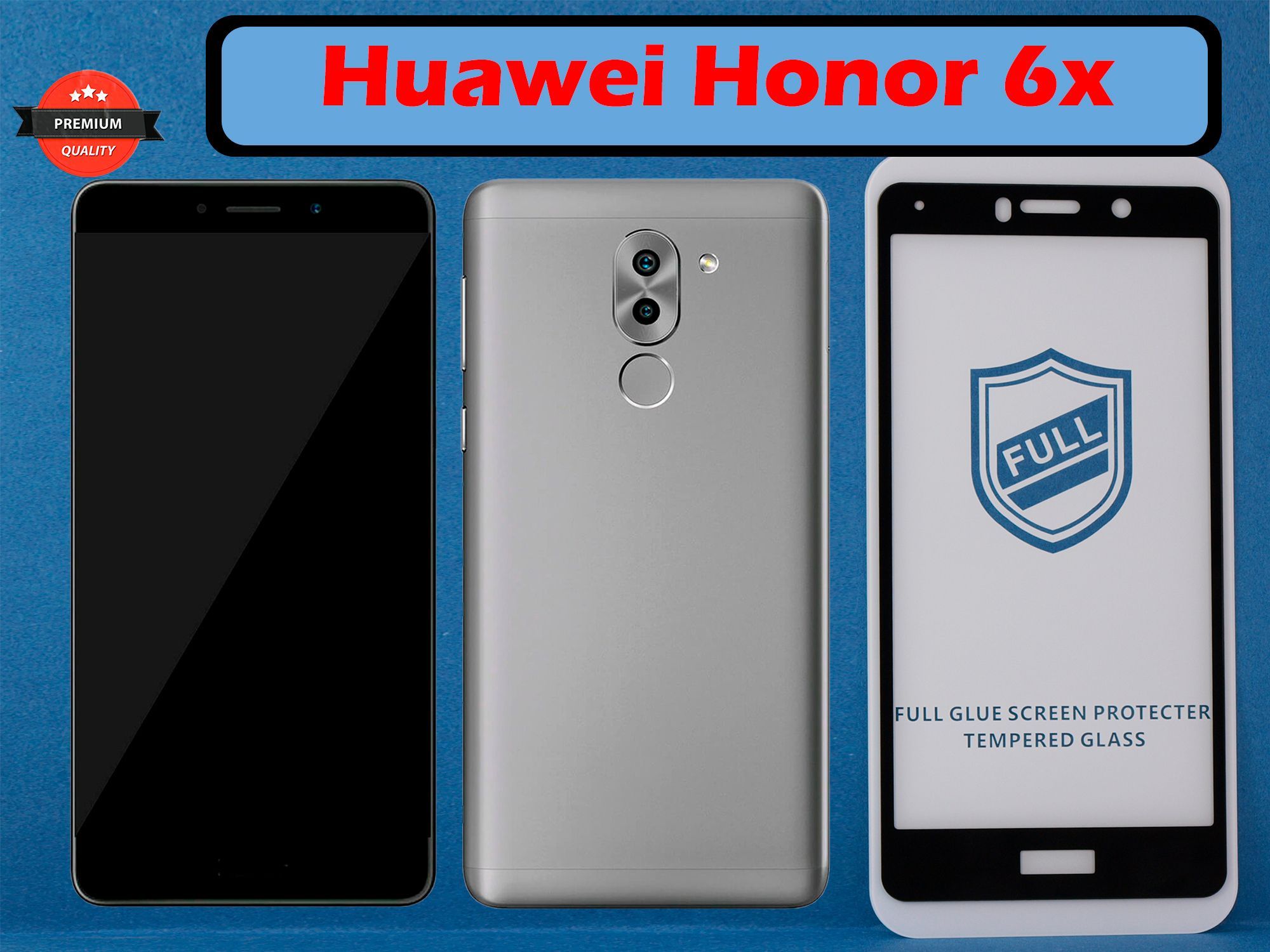 Защитное стекло Huawei Honor 6X (чёрная рамка) от царапин и повреждений -  купить с доставкой по выгодным ценам в интернет-магазине OZON (955329197)